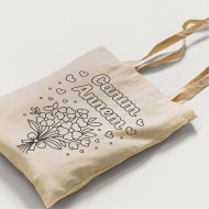 Bez Çanta Boyama Anneler Gününe Özel Boyasız Boş Model11