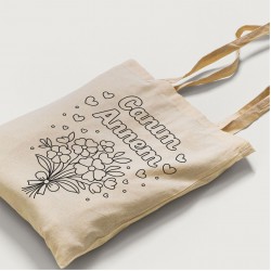 Bez Çanta Boyama Anneler Gününe Özel Boyasız Boş Model11