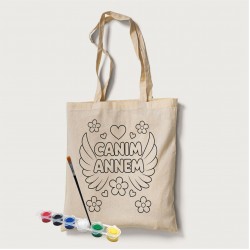 Bez Çanta Boyama Anneler Gününe Özel Model 12