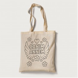 Bez Çanta Boyama Anneler Gününe Özel Model 12