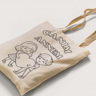 Bez Çanta Boyama Anneler Gününe Özel Boyasız Boş Model5