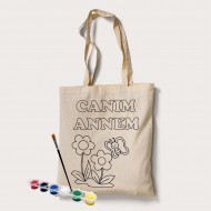 Bez Çanta Boyama Anneler Gününe Özel Model 6 Bez Çanta Boyama Anneler Gününe Özel Model 6