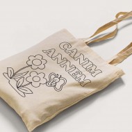 Bez Çanta Boyama Anneler Gününe Özel Boyasız Boş Model6