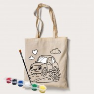 Bez Çanta Boyama Araba Desen Set Bez Çanta Boyama Araba Desen Set