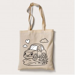 Bez Çanta Boyama Araba Desen Set