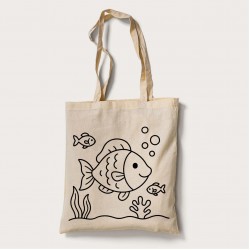 Bez Çanta Boyama Balık Desen Set