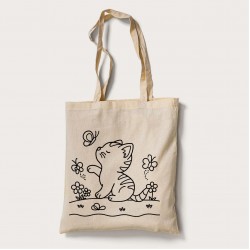 Bez Çanta Boyama Kedi Desen Set