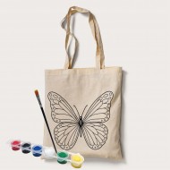 Bez Çanta Boyama Kelebek Desen Set