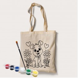 Bez Çanta Boyama Köpek Desen Set