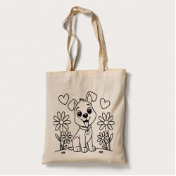 Bez Çanta Boyama Köpek Desen Set