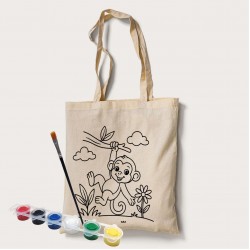 Bez Çanta Boyama Maymun Desen Set