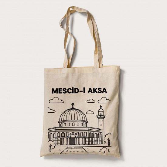 Bez Çanta Boyama Mescid-i Aksa Desen Set Bez Çanta Boyama Mescid-i Aksa Desen Set