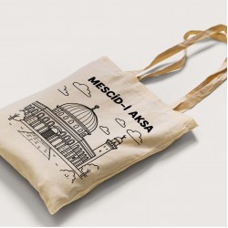 Bez Çanta Boyama Mescid-i Aksa Desen Sade