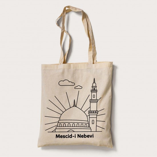 Bez Çanta Boyama Mescid-i Nebevi Desen Set Bez Çanta Boyama Mescid-i Nebevi Desen Set