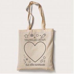 Bez Çanta Boyama Okul İlk Gün Hatırası