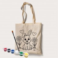 Bez Çanta Boyama Tavşan Desen Set