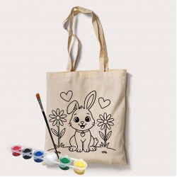 Bez Çanta Boyama Tavşan Desen Set