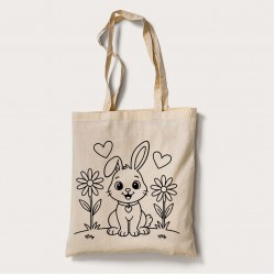 Bez Çanta Boyama Tavşan Desen Set