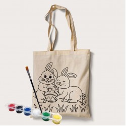 Bez Çanta Boyama Tavşan Yumurta Desen Set