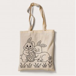 Bez Çanta Boyama Tavşan Yumurta Desen Set