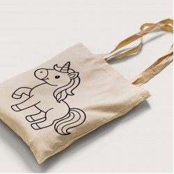 Bez Çanta Boyama Unicorn Desen Sade