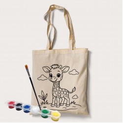 Bez Çanta Boyama Zürafa Desen Set