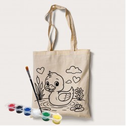 Bez Çanta Boyama Ördek Desen Set