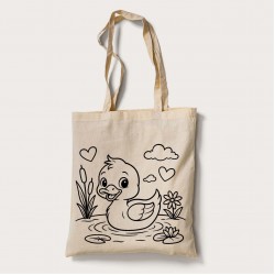 Bez Çanta Boyama Ördek Desen Set