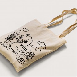 Bez Çanta Boyama Ördek Desen Sade