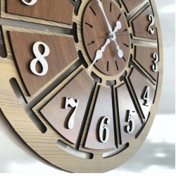 Ceviz & Kemençe Renk  Ahşap Duvar Saati