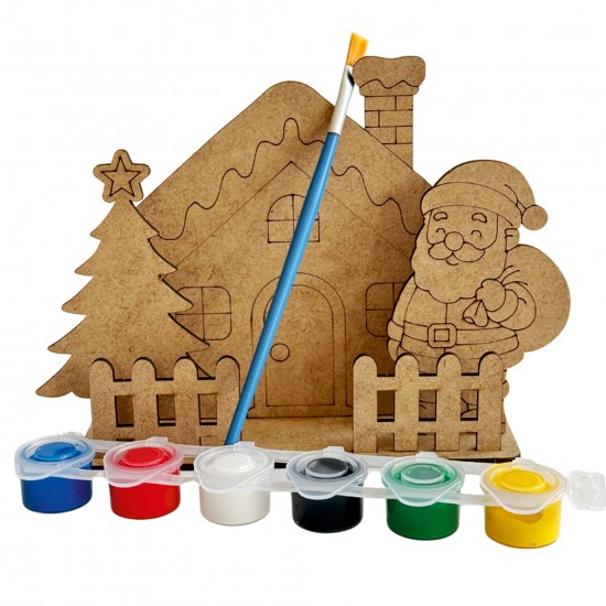 Ev Noel Çam Yılbaşı Ahşap Boyama Seti