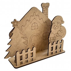 Ev Noel Çam Yılbaşı Ahşap Boyama