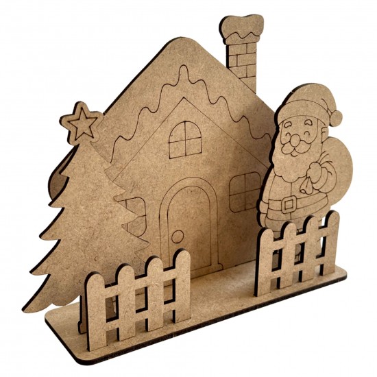 Ev Noel Çam Yılbaşı Ahşap Boyama Seti