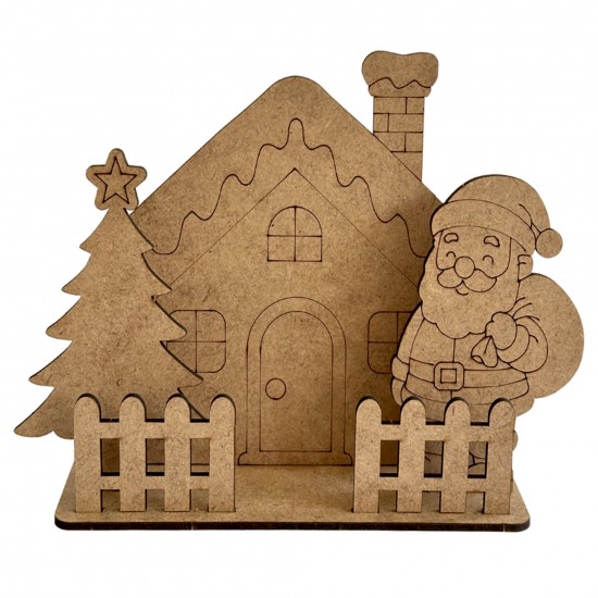 Ev Noel Çam Yılbaşı Ahşap Boyama Seti