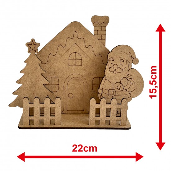 Ev Noel Çam Yılbaşı Ahşap Boyama Seti