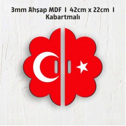 Kabartmalı Türk Bayrağı Gösteri Panosu –Model2