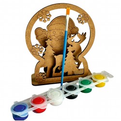 Kar Küresi Yılbaşı Ahşap Boyama Seti 1