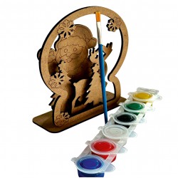 Kar Küresi Yılbaşı Ahşap Boyama Seti 1