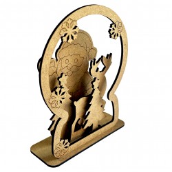 Kar Küresi Yılbaşı Ahşap Boyama Seti