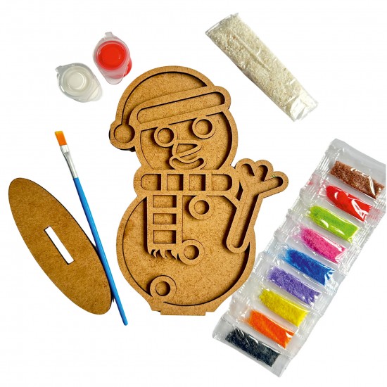 Kardan Adam Yılbaşı Ahşap Kum Boyama Seti