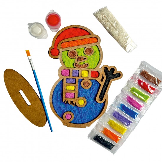 Kardan Adam Yılbaşı Ahşap Kum Boyama Seti