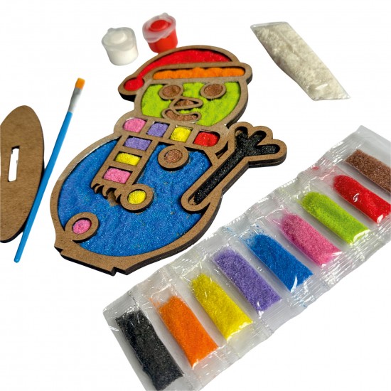 Kardan Adam Yılbaşı Ahşap Kum Boyama Seti