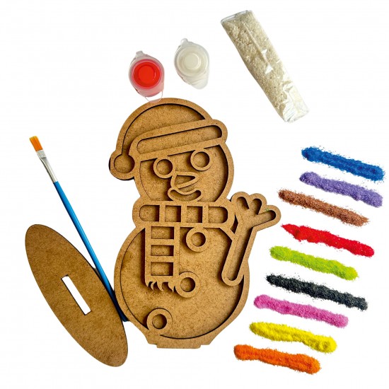 Kardan Adam Yılbaşı Ahşap Kum Boyama Seti