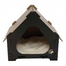 Ahşap Kedi Evi Siyah