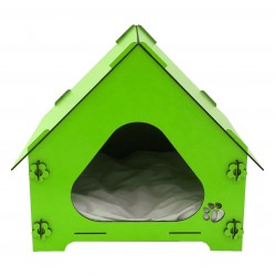 Ahşap Kedi Evi Yeşil