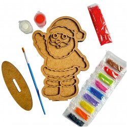 Noel Baba Yılbaşı Ahşap Kum Boyama Seti 