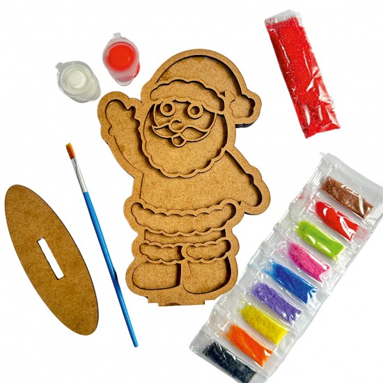 Noel Baba Yılbaşı Ahşap Kum Boyama Seti 