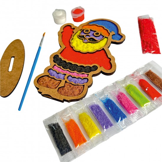 Noel Baba Yılbaşı Ahşap Kum Boyama Seti 