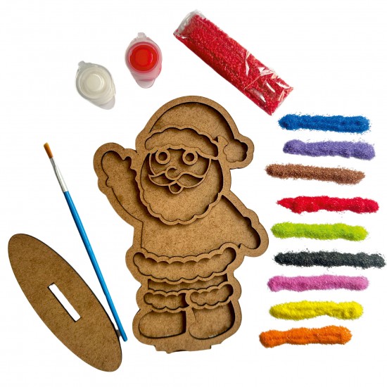 Noel Baba Yılbaşı Ahşap Kum Boyama Seti 