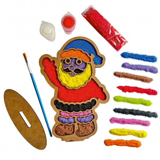 Noel Baba Yılbaşı Ahşap Kum Boyama Seti 